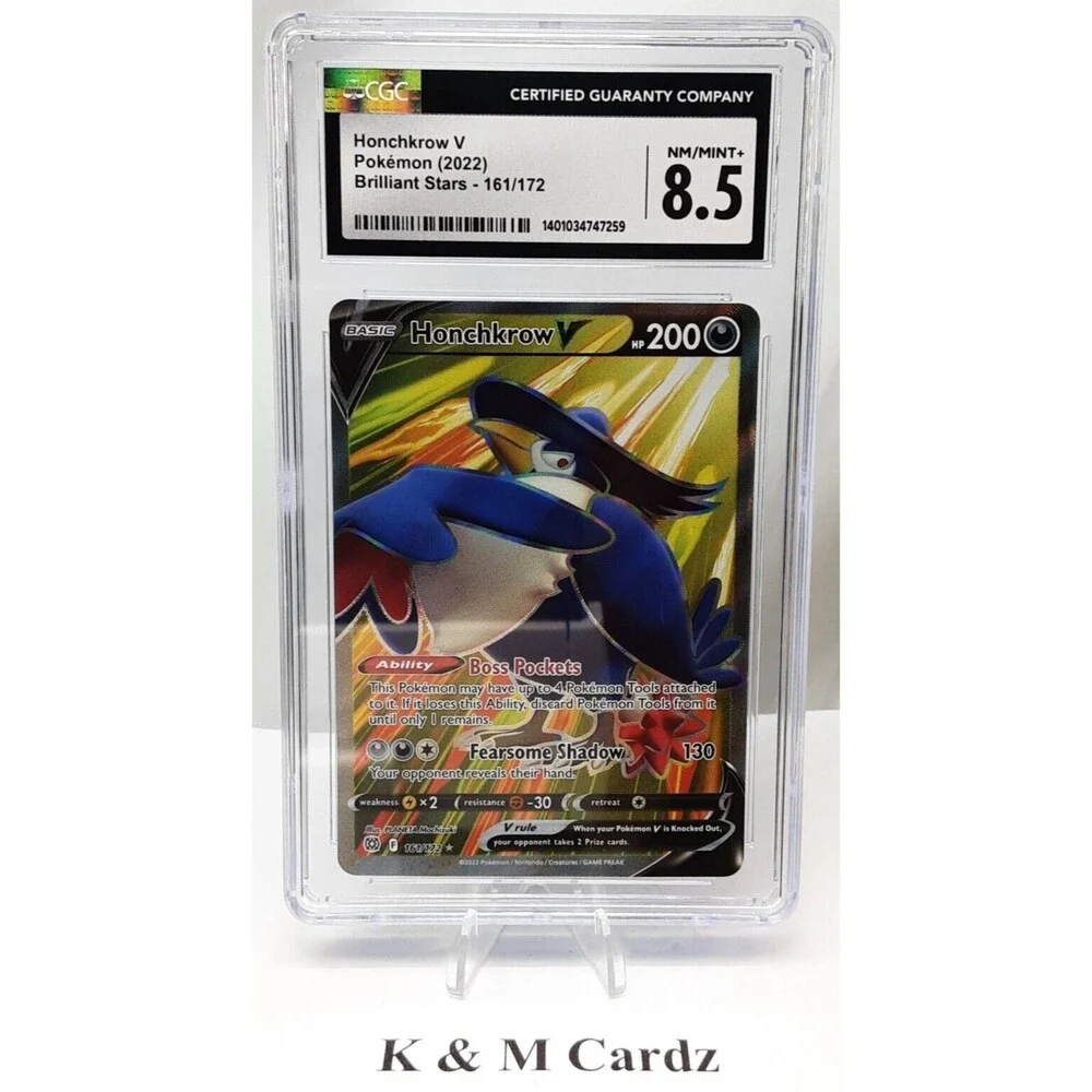 Pokemon - Honchkrow V - 161/172 - Graded - CGC 8.5
